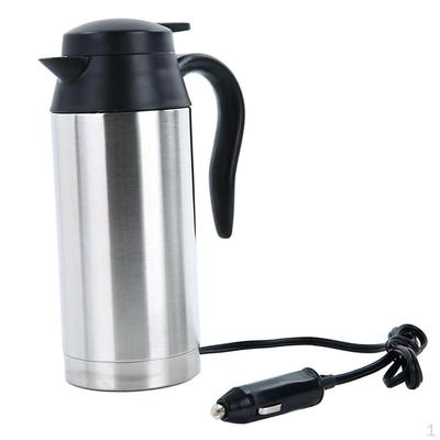 Stainless Steel Electric Kettle Car Use Lighter Heating Mug Vacuum 25oz - 12V