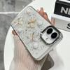 Three-color Crystal Butterfly Case Apple 16E Mobile Phone Case Epoxy for iPhone17/15/14 Internet Celebrity Mobile Phone Case