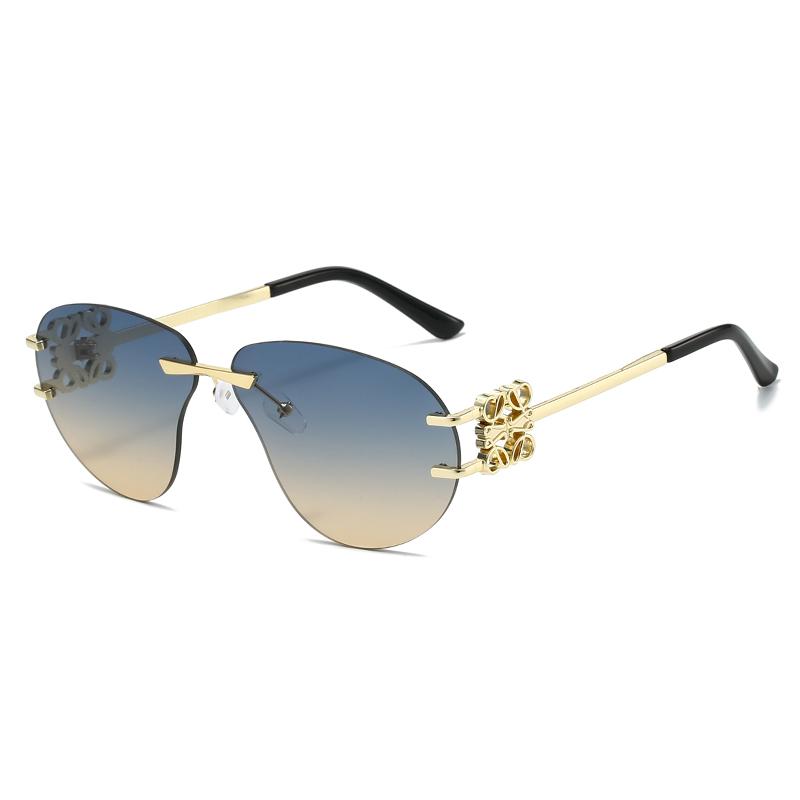 Oversized Pilot Sunglasses Men Trendy Fashion Vintage Rimless Brand Sun Glasses Women Outdoor Male Driving UV400 Eyewear