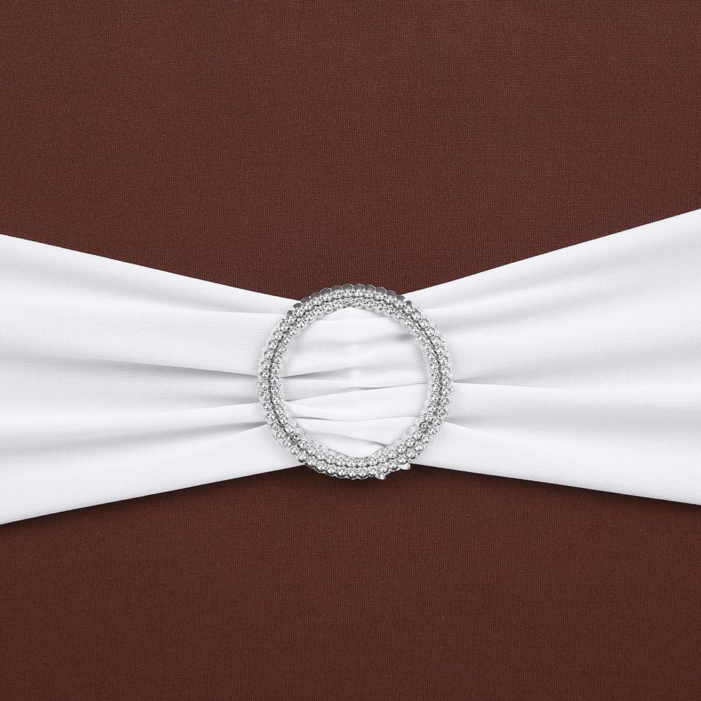 10PCS Wedding Decorations Elastic Spandex Chair Cover Sashes Bows Elastic Chair Bands With Buckle Slider Sashes Bows 7 Colors