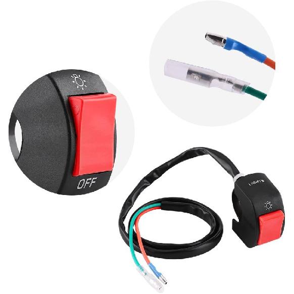 7/8inch Motorcycle Handlebar Switch Control,Universal Mount LED Headlight On/Off Switch with Button for Motorcycle Dirt Bike ATV LED Headlight Light