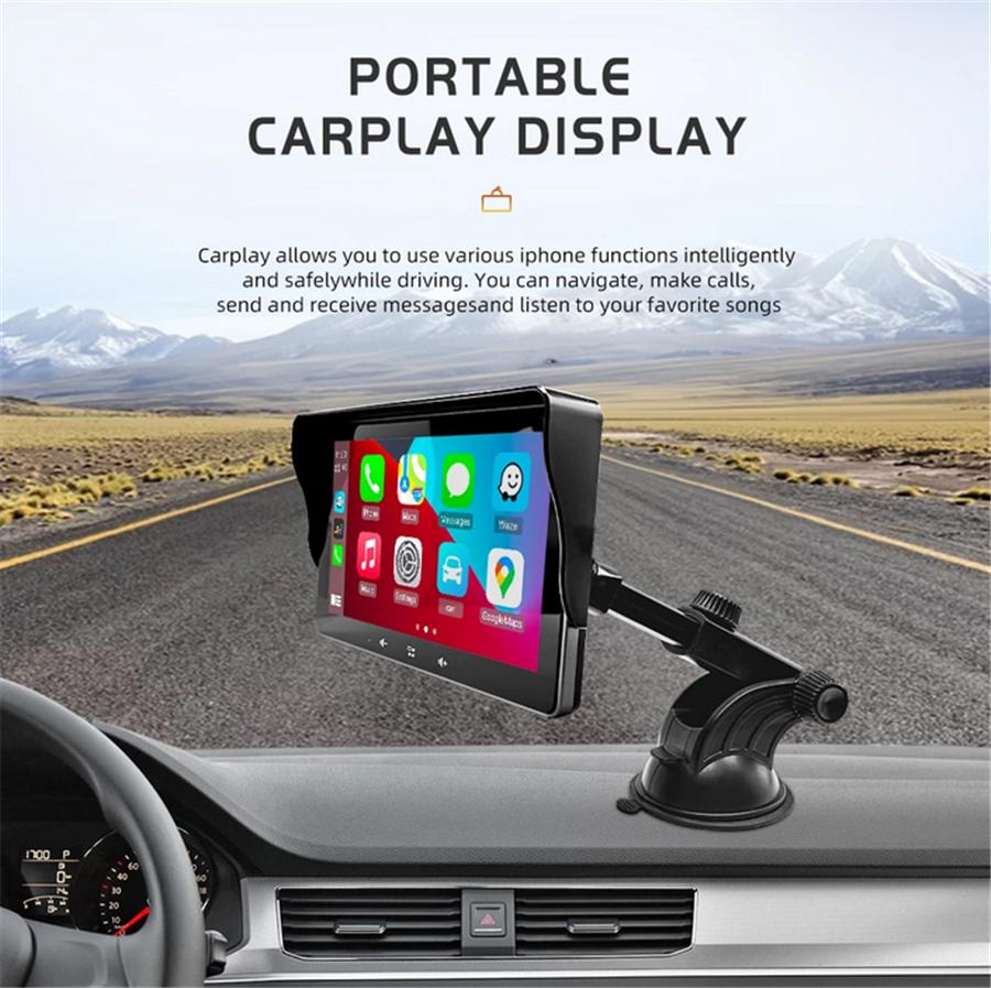 

Universal Wireless Carplay Android Auto Car Radio Portable Multimedia Player Stereo 7” Screen With Rear Reversing camera