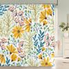 3d Printing Flowers Shower Curtains Bathroom Curtain Waterproof With Hooks Polyester Cloth 180x240cm Bath Home Decor Screen