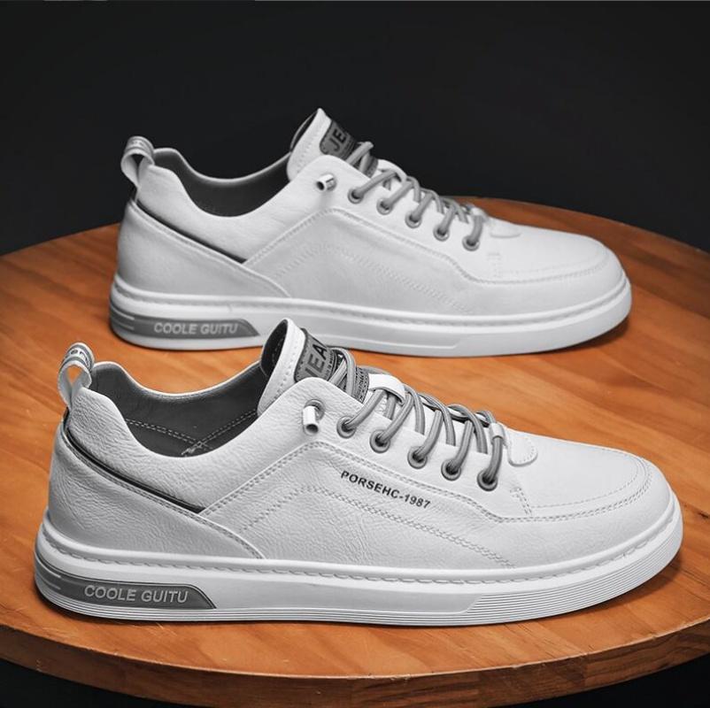 Fashion New Design PU Leather Skateboard Shoes Men Designer Vulcanize Shoes Fashion Mens Casual Footwear Youth Teenage Man Sneakers