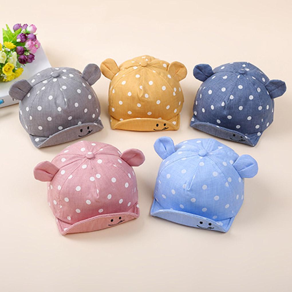 Kids Sun Cap Children Adorable Dots Style Sun Hat Toddler Photography Prop Cotton Hat with Ear