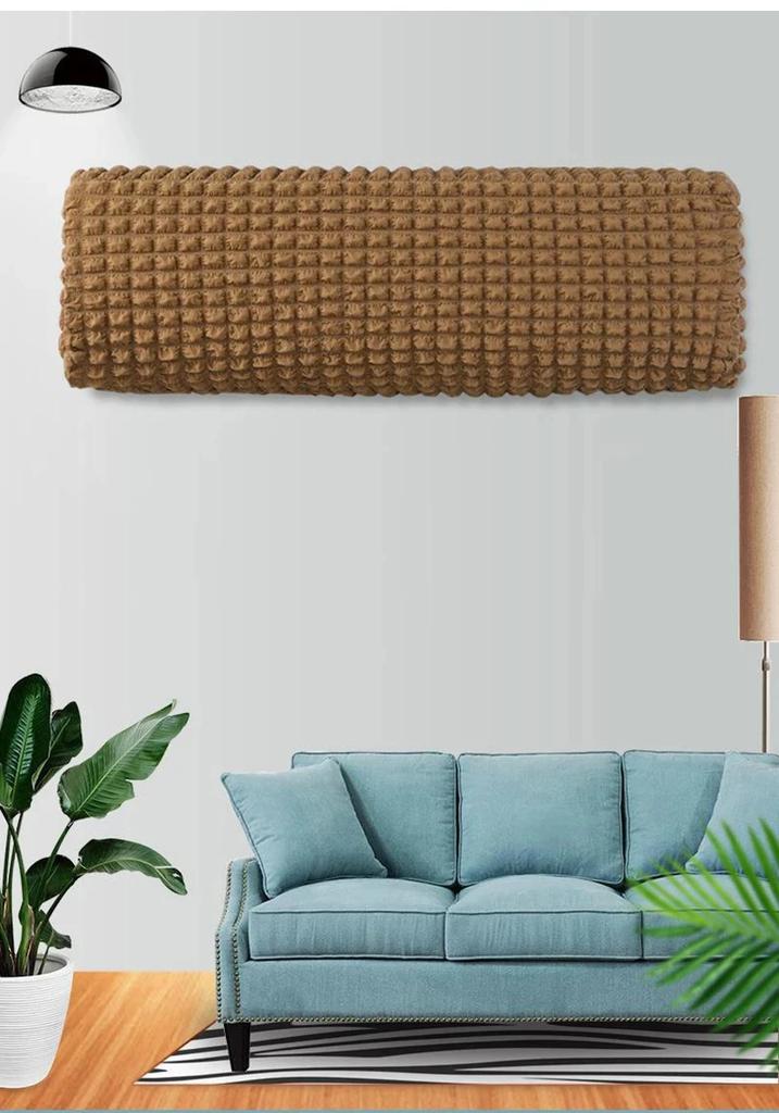 1pc All-Inclusive Wall Air Conditioner Dust Cover Washable Checkered Elastic Fabric Air Conditioner Cover Wear-Resistant Home
