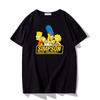 Simpsons Fun Printed Tshirt Unisexs Fashion Trend Top Unisexs and Womens Four Seasons Cotton Round Neck Short Sleeve