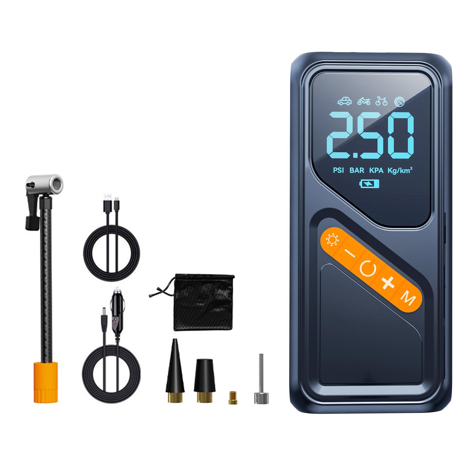 

High Efficiency Rechargeable Bike Pump with Safety Features Air Pumps for Quick Inflation of Car & Motorcycle Tires