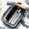 Leak-Proof Stainless Steel Lunch Box with 3 Compartments - Durable Easy-Clean Bento Container for Students & Office Workers