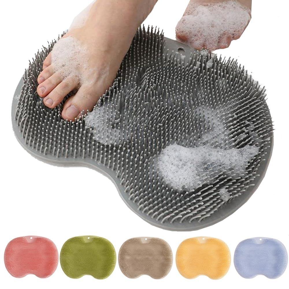 Non-Slip Suction Cups Foot Scrubber Wall Mounted Exfoliating Bath Wash Pad Tired Feet Relief
