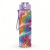 1PC Twisted Rainbow Smoke Swirl Print 750ml Color Plastic Sports Water Bottle Leakproof Flip Straw Lid Suitable for Sports Office Home Use