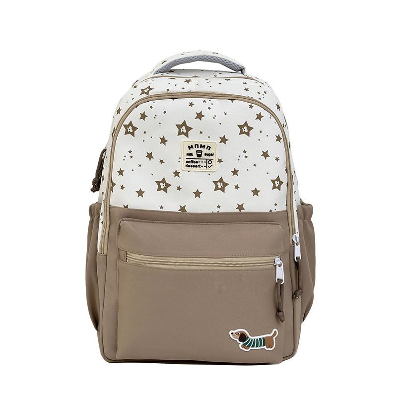High-value schoolbag female student large-capacity Mori printed backpack cute junior high school student spine protection student backpack