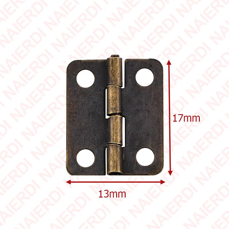 NAIERDI 30PCS Mini Antique Hinges Vintage Bronze/Gold/Silver Cabinet Door Hinge for Wooden Box Jewelry Case Furniture Hardware