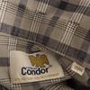 Condor Check Pattern Long sleeve shirt one piece 39-40 Gray Grandpa Shirt Women Used