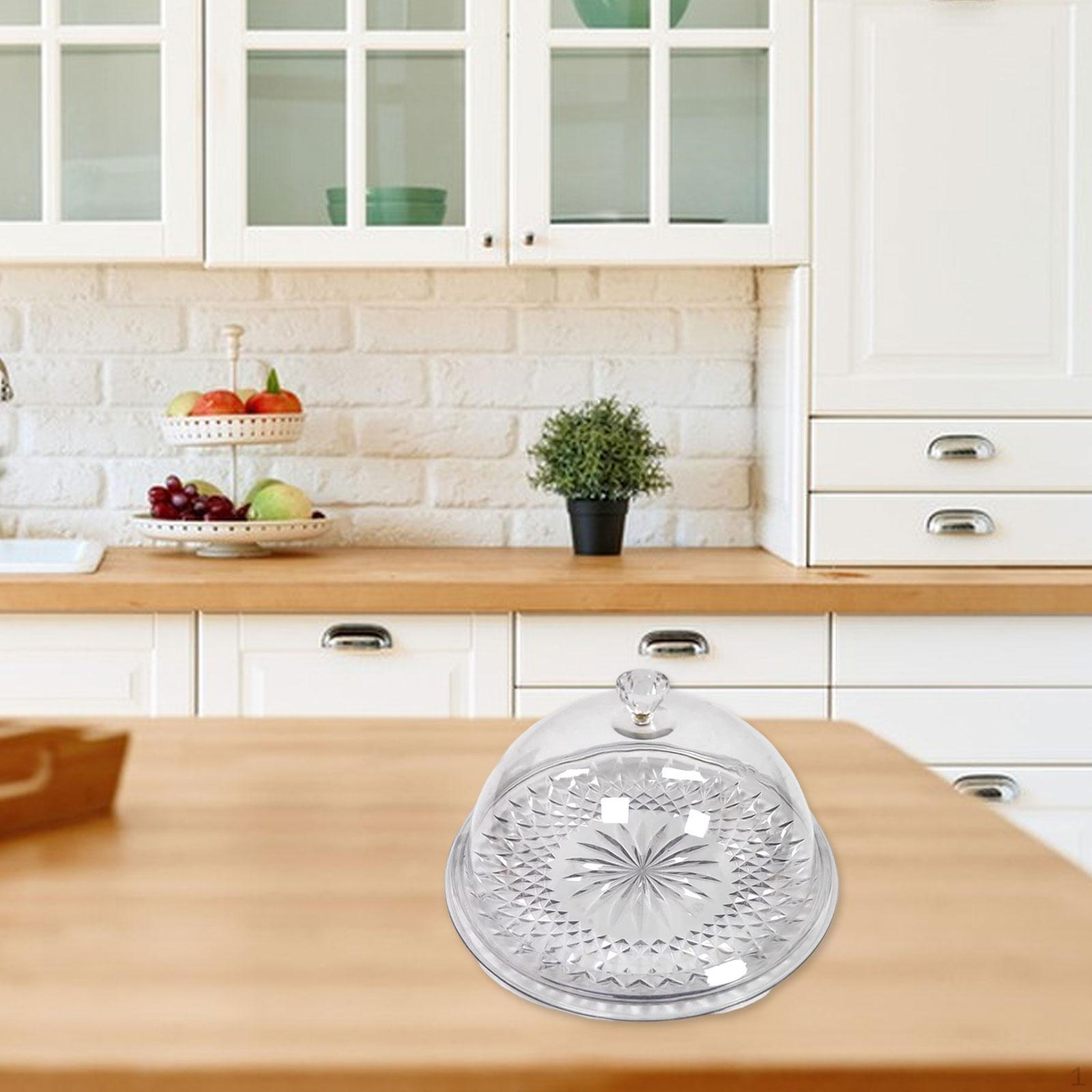 

Подставка для торта Прозрачная Подставка для десертного стола Пылезащитная с крышкой Фрукты Закуски Готовая еда Without Stand