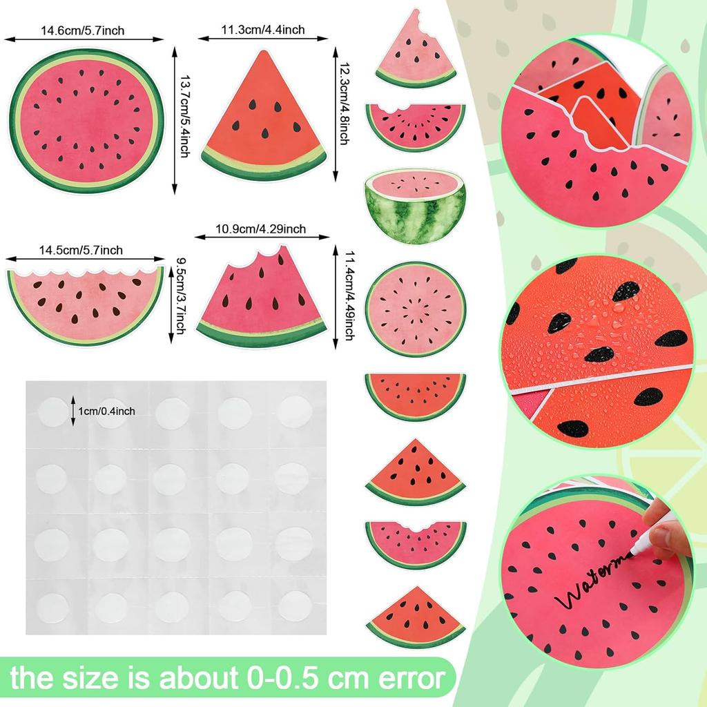 Seajan 60 Pcs Watermelon Bulletin Board Cutouts Decorations Summer Watermelon Paper Cutouts Accents for Kids Home School Chalkboard Classroom Decor