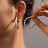 Bohemian Style Turquoise Bead Ring Earrings for Women, Versatile for Daily Wear