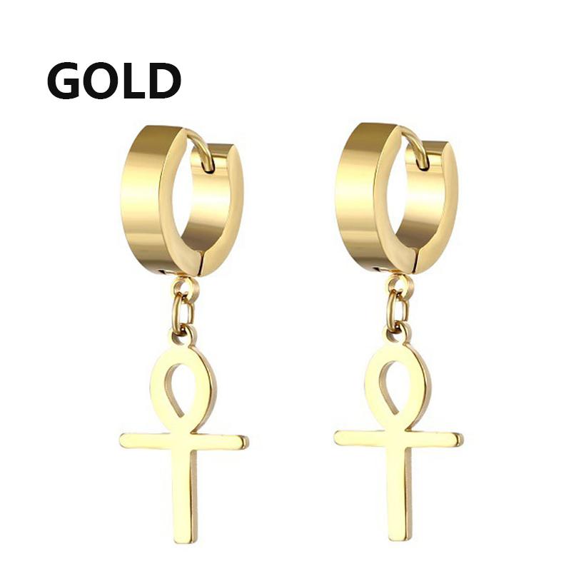 1Pair Punk Gothic Stainless Steel Stud Earring Creative Blade Pendant Punk Rock Razor Blade Earrings Gothic Hip-hop Ear Zircon