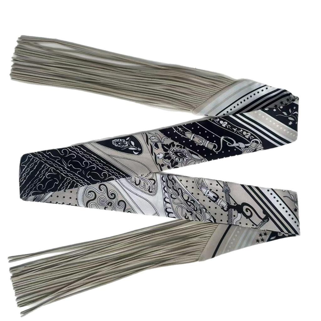 Dámská keprová hedvábná stuha v korejském stylu: Všestranný doplněk ke šále a tašce