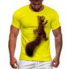 New T-shirt Men's Squirrel Pattern 3D Printed Summer Short Sleeve Daily Loose Novel Versatile Casual Fashion Humorous Funny