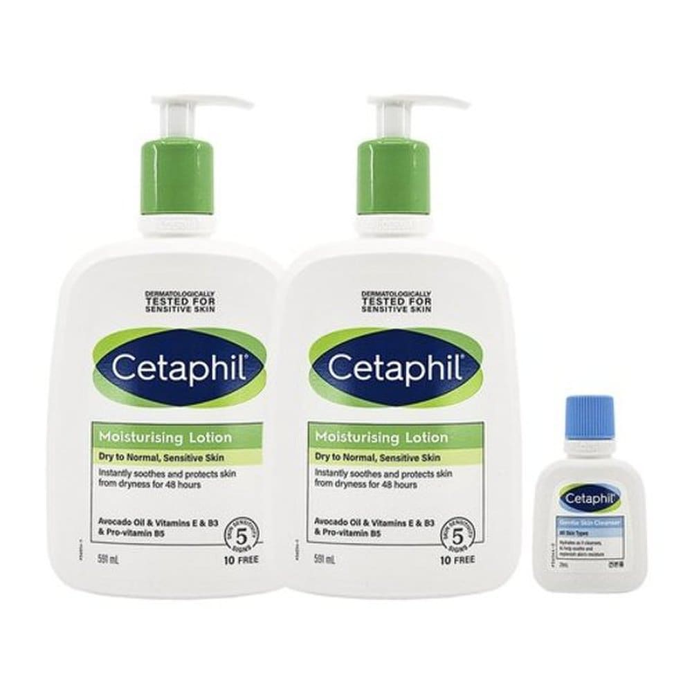 

Увлажняющий лосьон Cetaphil большой емкости 591 мл 2 шт + очищающее средство 29 мл