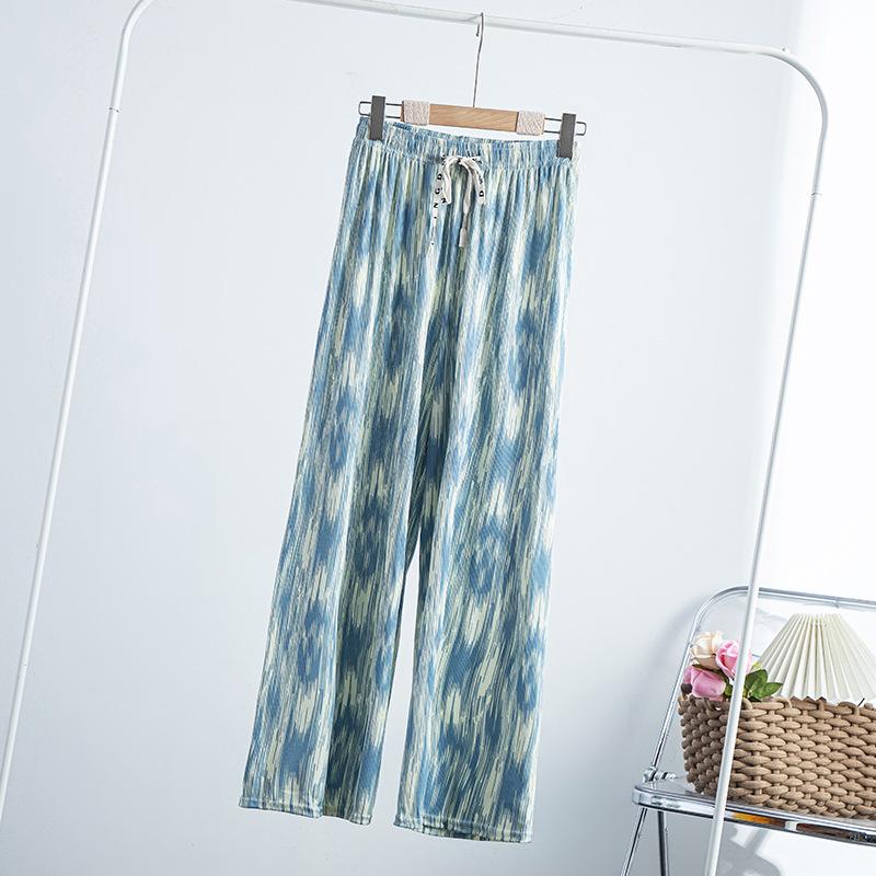 Ice Silk Wide Leg Pants Women's Pants Summer Thin Drape Loose Straight Black Casual Summer