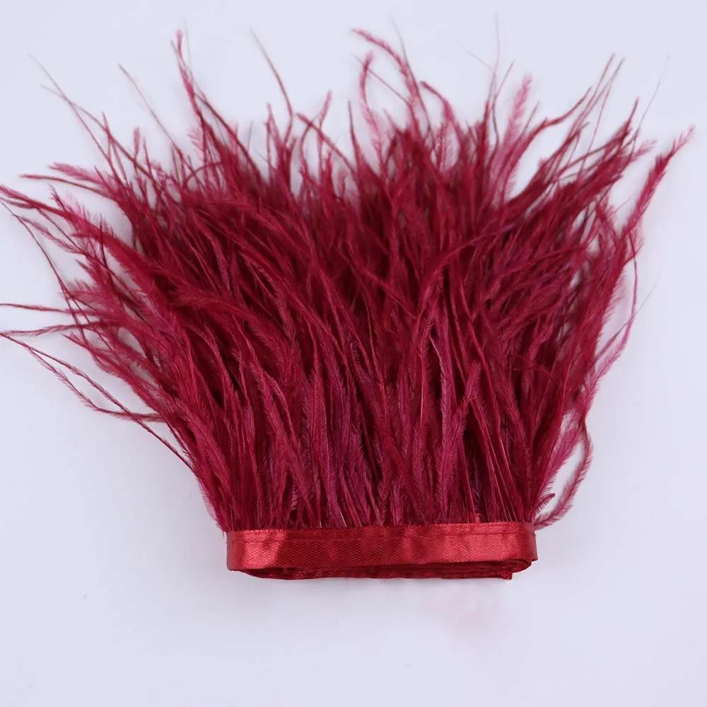 Feather53 Color Ostrich Feather Trim Ribbon 10-15cm 1M for Crafts Wedding Dresses Carnival Costume Home Decoration Sewing Accessories