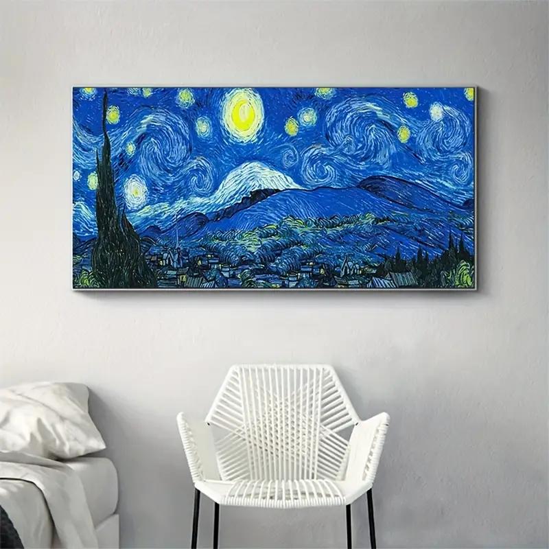 

Van Gogh Famous Painting, Abstract Starry Sky Living Room Decoration Painting, Canvas Painting, For Home Living Room Bedroom 20x40cm No Framed