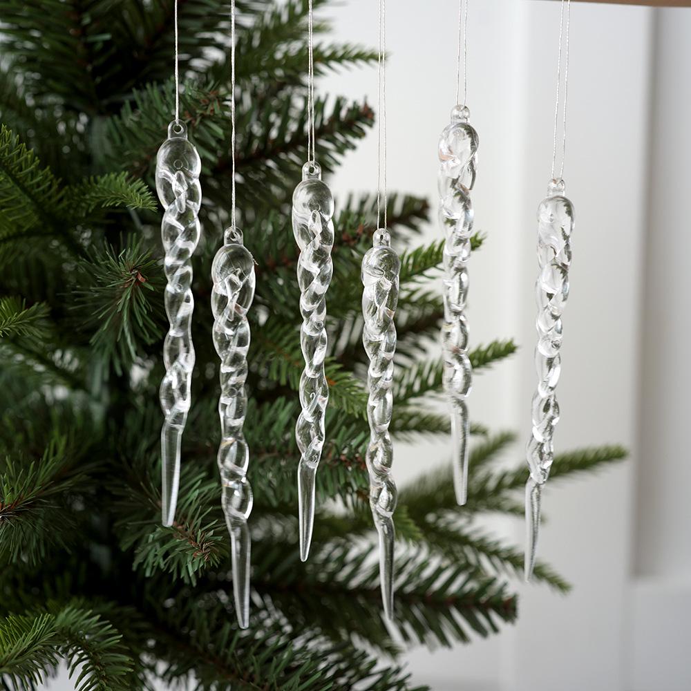 Transparent Icicle Christmas Tree Ornament Pendant Decoration