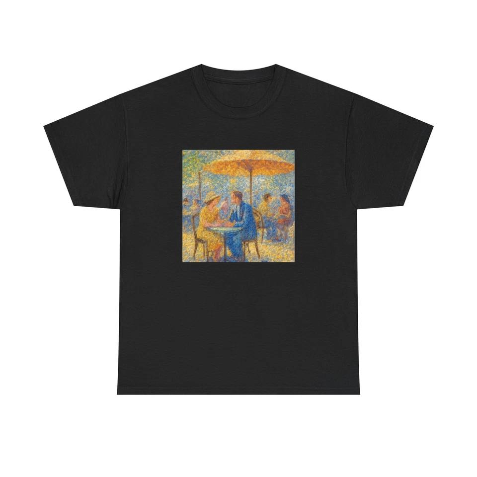 Unisex Adult T Shirt Neo-Impressionist Cafe Leisure Modern Pointillism Vibe S