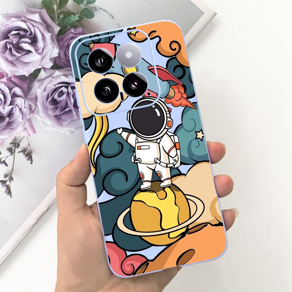 For Xiaomi 14 Phone Case Xiaomi Mi 14 5G Mi14 2024 Cute Cat Cartoon Jelly Silicon Soft Protective Back Cover