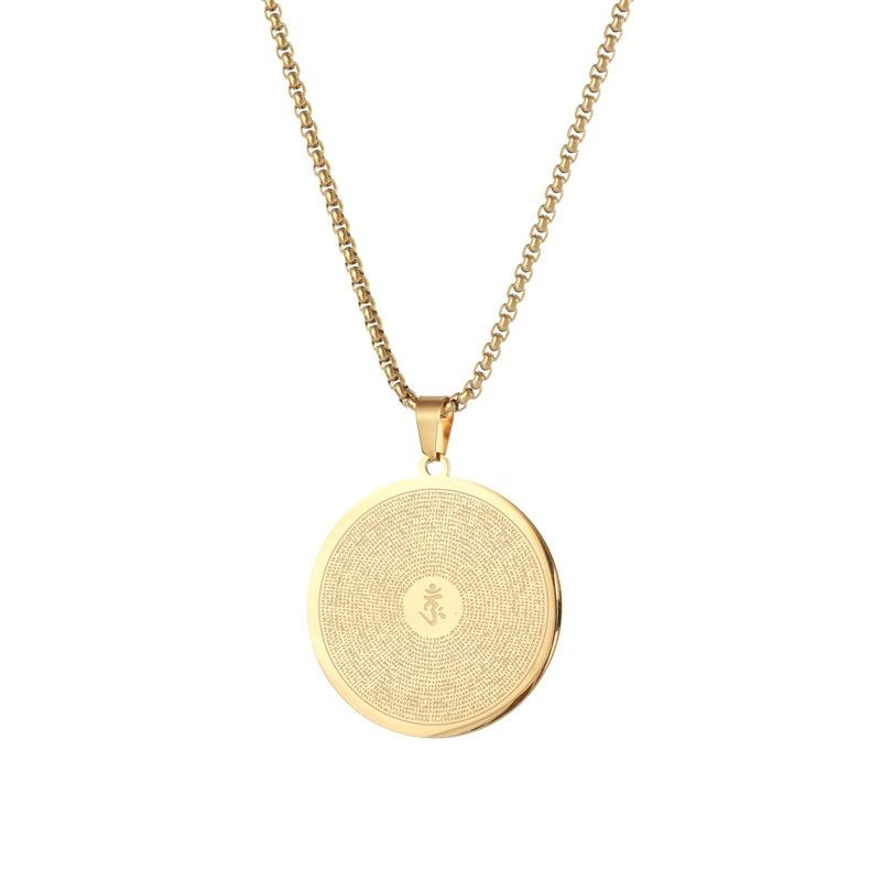 Buddhists Shurangama Mantra Pendant Necklace Sutra Gift For Women Men Amulets Titanium Steel Jewelry Gifts