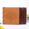 Álbum de Scrapbook DIY, Álbum de Fotos em Couro Sintético Preto com Encadernação em Argola, Livro de Memórias para Diário, Presente de Scrapbook Retrô