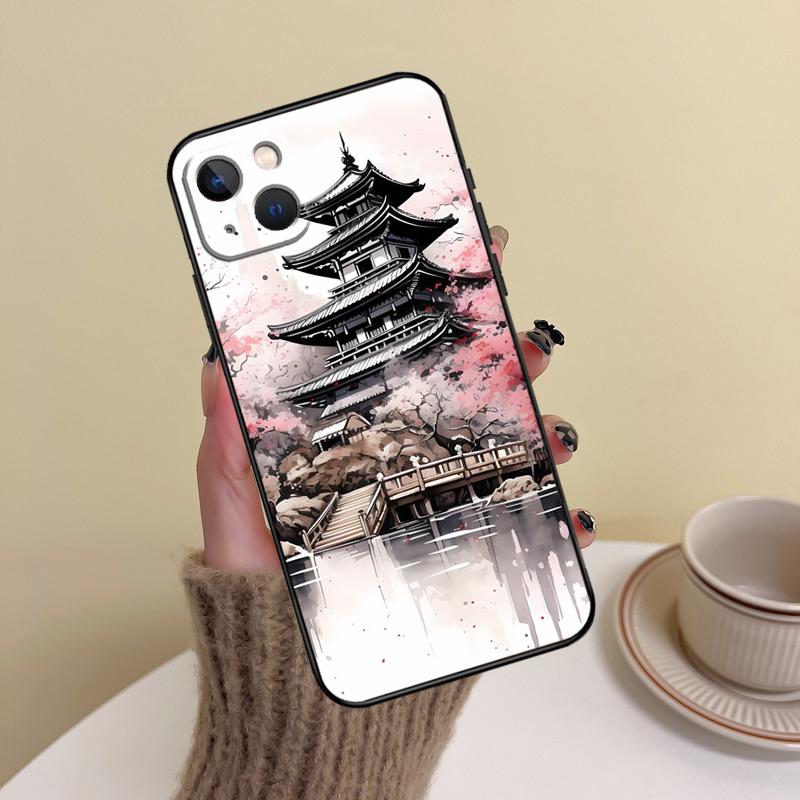 

Японское искусство Храм Сакура Чехол для телефона Для iPhone 17 16 15 14 13 11 12 Pro Max mini 15 16 Plus 16e 17 Air Cover Funda iPhone 11Pro MAX
