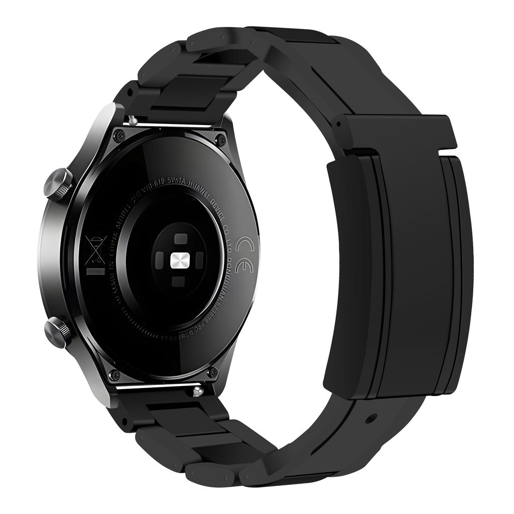 20mm Watch Band For Samsung Galaxy Watch7 44mm/40mm/Galaxy Watch FE 40mm T-Type Magnetic Clasp Stainless Steel Rubber Strip