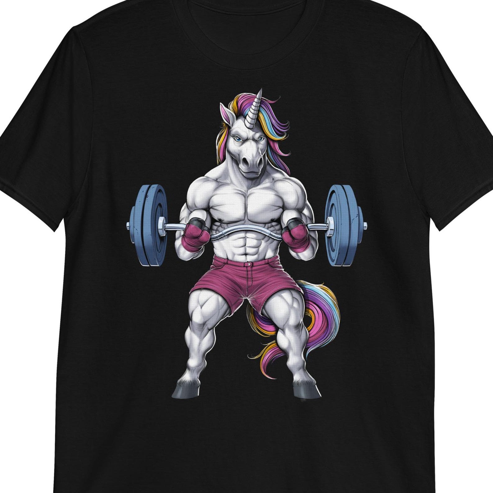 Unicorn Bodybuilder Fitness T-Shirt: Gym Workout Tee 100