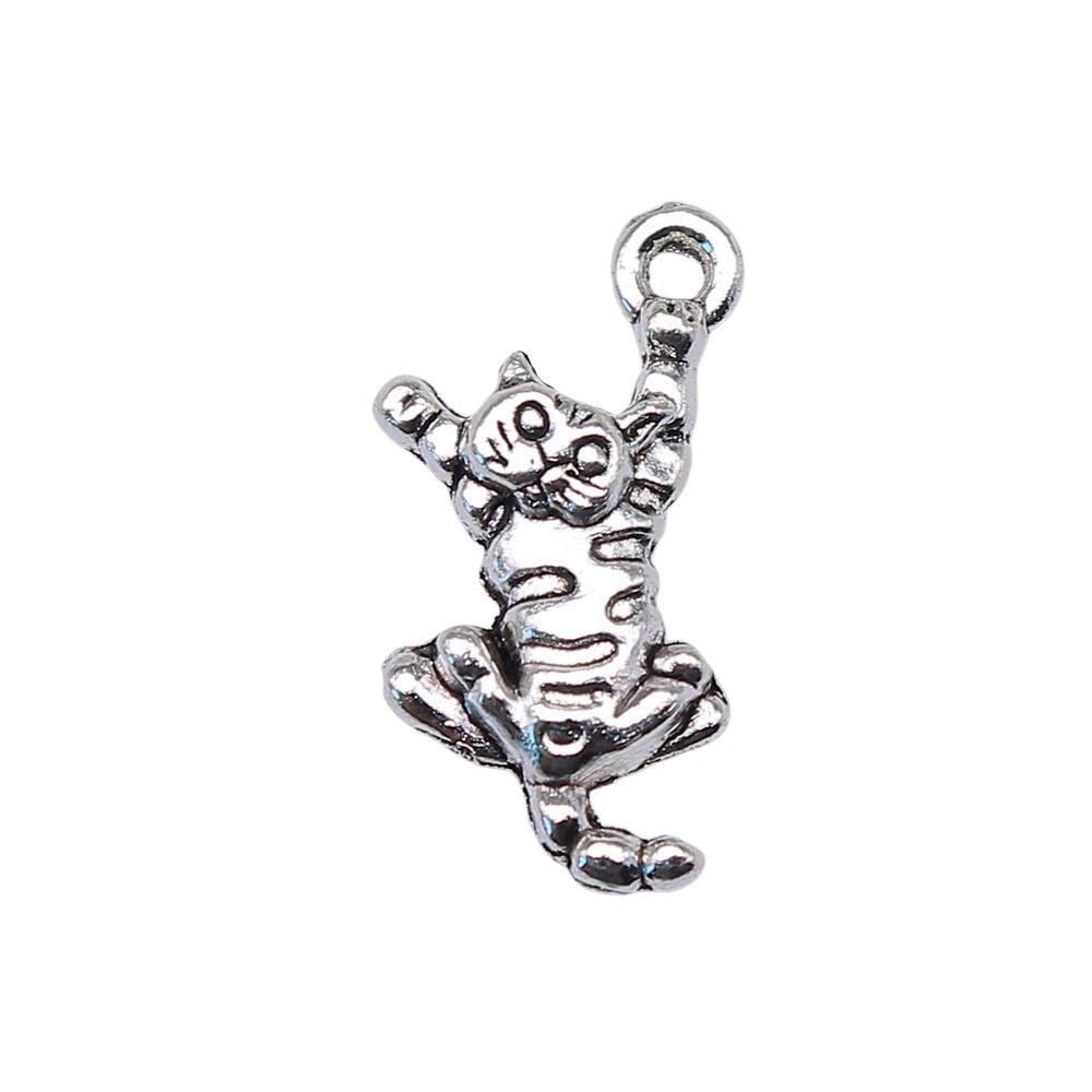 Charms Cat Pendants Heart Alloy Crafts For DIY Jewelry Making Accessories