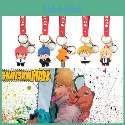 Cute Chainsaw Man Cartoon Keychain Toy Pochita Denji Bag Pendant Kids Gifts