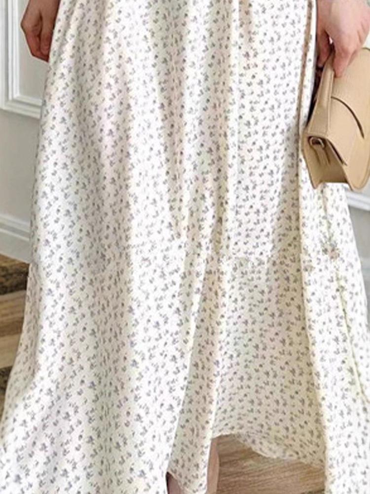 Elegant Long Sleeve Print Dress with Slim Fit Waist