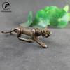 Antique Bronze Strong Panthera Pardus Statue Vintage Copper Leopard Sculpture Ornaments Animal Tea Pet Figure Desktop Decor