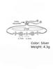 925 Silver Bracelet Four-leaf Round White Zircon Ladies Fashion Simple Birthday Party Wedding Anniversary Jewelry Gift