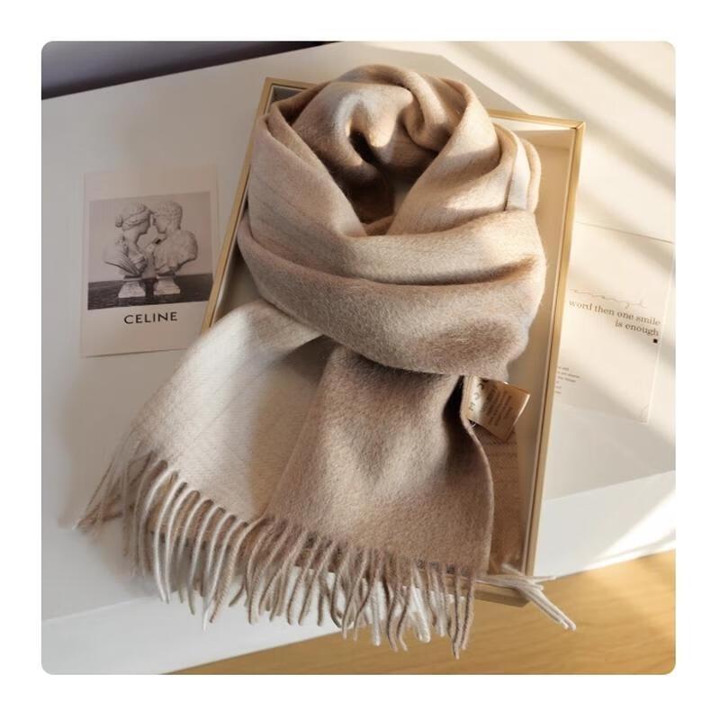 HANDUNYOU Australian Wool Plaid Scarf