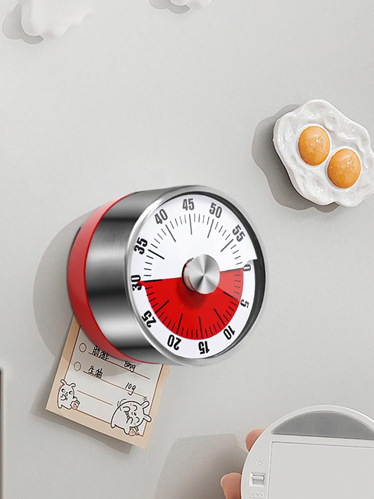 Mechanischer Countdown-Timer Edelstahl Küchenmaschinen-Timer 60 Minuten Magnetischer Alarm-Erinnerung für Studentenlernen