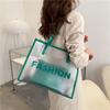 Fashion Capacity Large Transparent Pvc Tote Bag With Splice Details For Daily