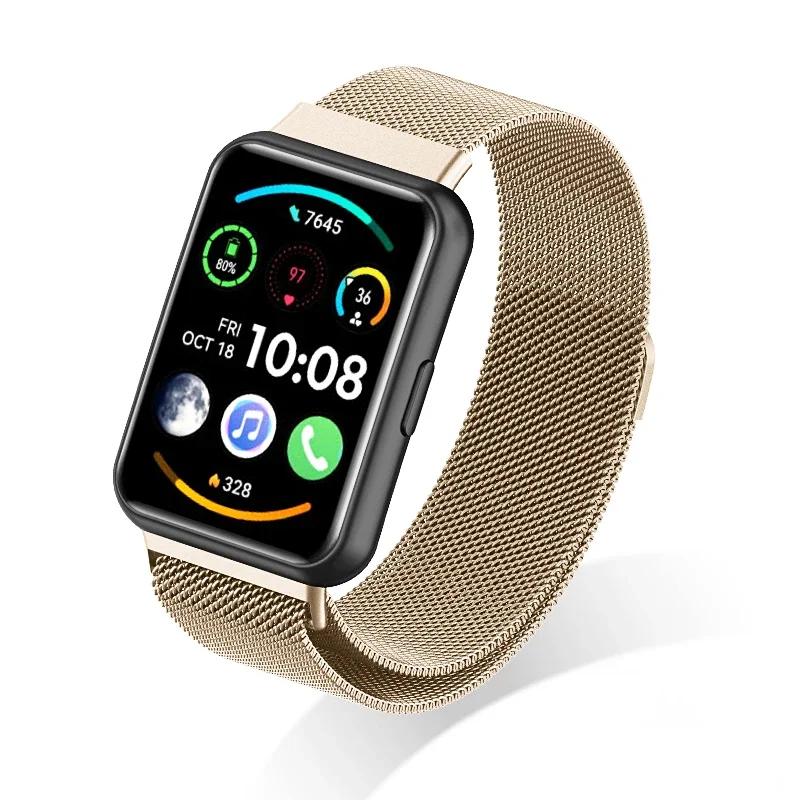 Edelstahlarmband für Huawei Watch FIT 2 Armband smart Magnetisches Uhrenarmband Mailänder Schleife Armband Huawei Watch fit Zubehör