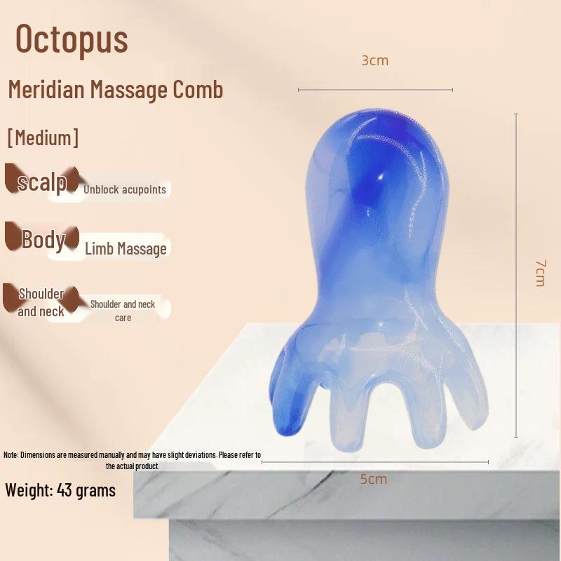 Octopus Resin Meridian Massage Comb - Traditional Chinese Medicine Scalp & Health Tool