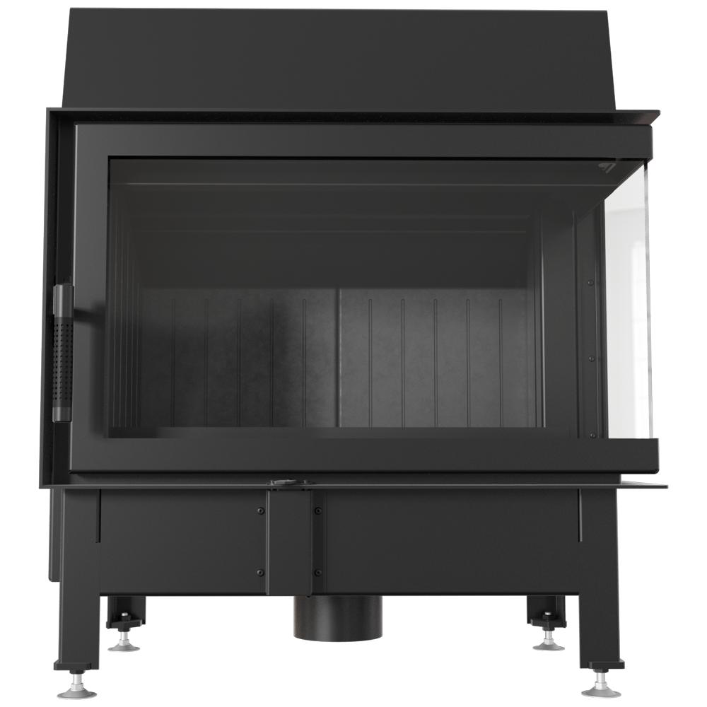 Steel Fireplace KRATKI ZIBI Right 11 kW Ø 180 Black Thermotec Lining