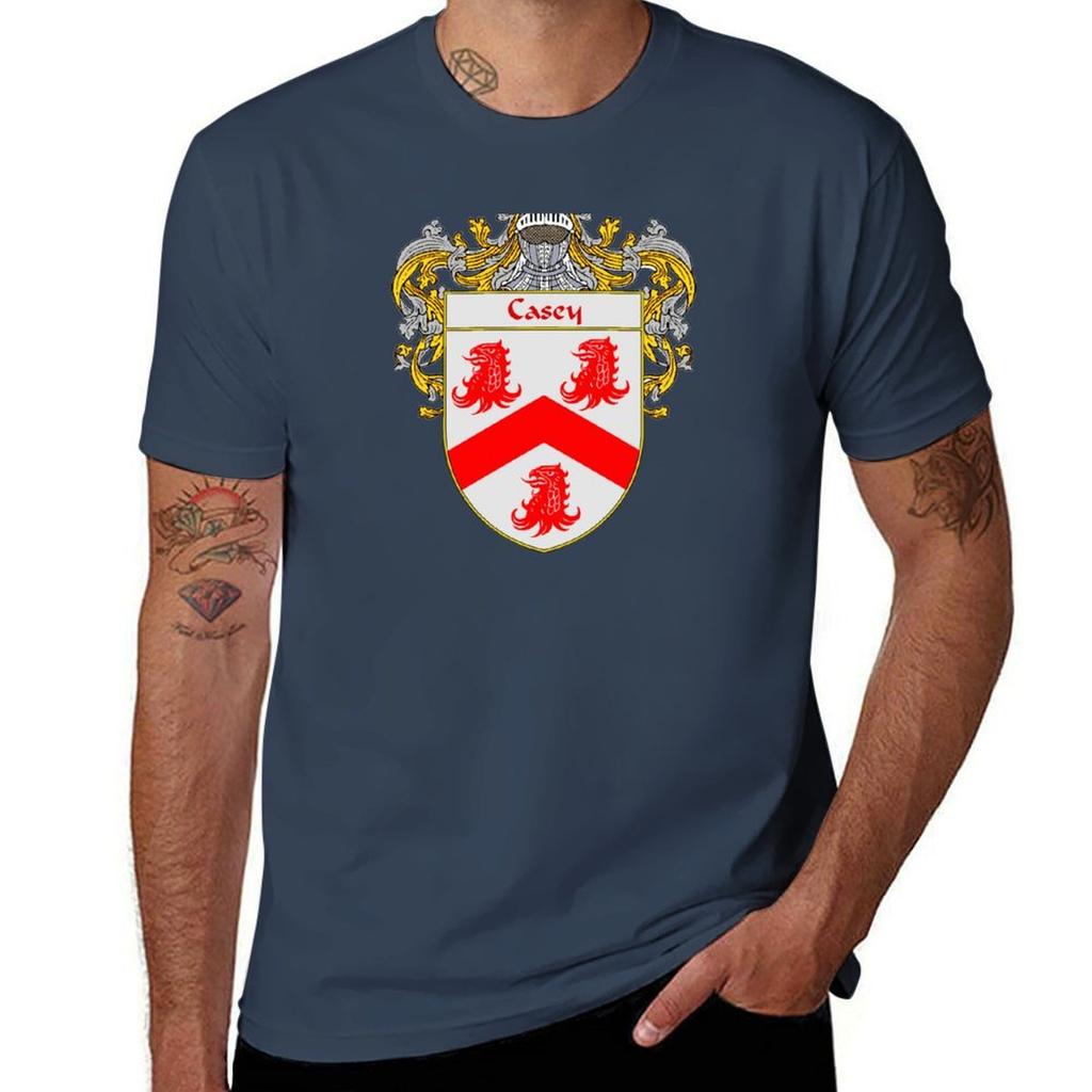 Casey Coat Of Armsfamily Crest Tshirt Large Size Casual Short Sleeve Top