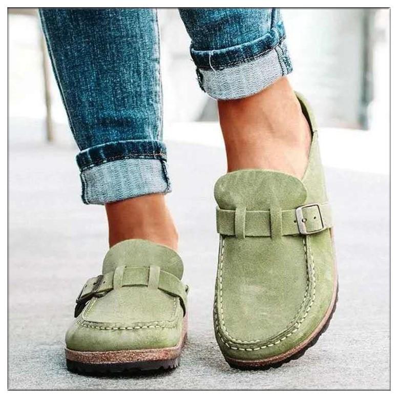 Summer new European and American sandals bag head outer wear belt buckle half drag women's large size casual slippers women's shoes