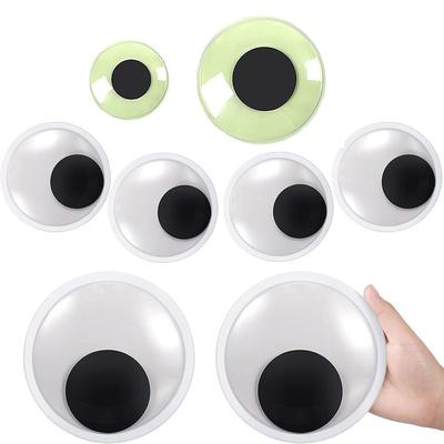 6PCS Party Decoration Giant Googly Wiggle Eyes Self Adhesive Black White Large Googly Eyeballs Glow In The Dark DIY Crafts